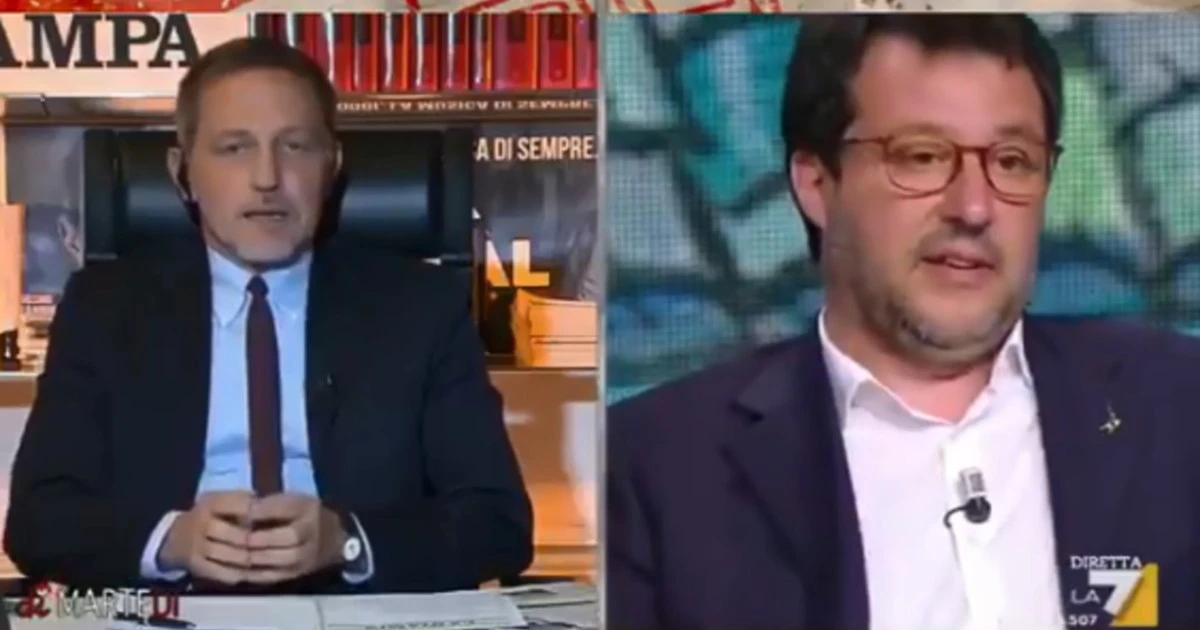 DiMartedì, scontro tra Giannini e Salvini: "Italietta", "Eravamo davanti alla Germania"