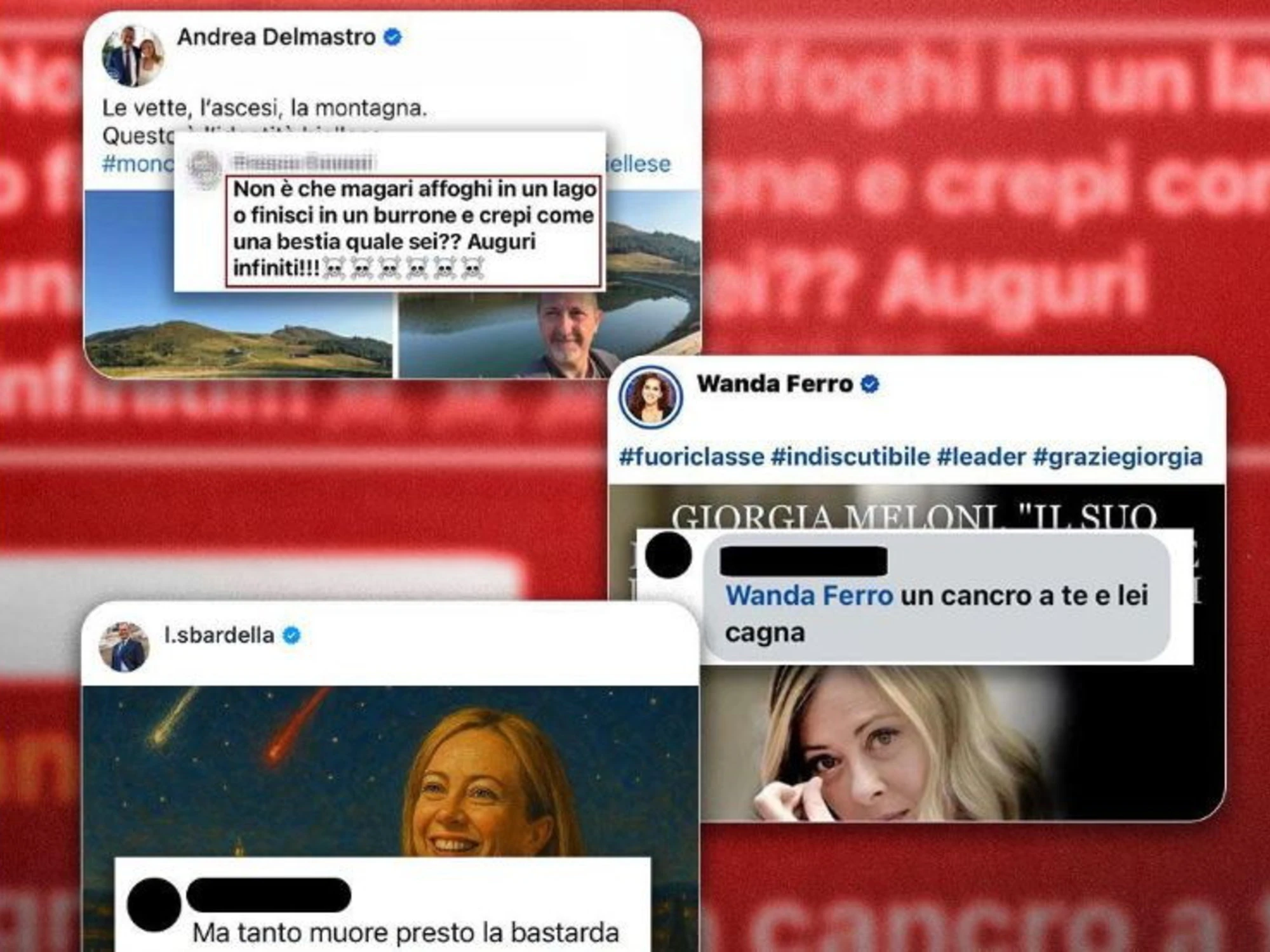 Fdi insorge contro l'odio: "Affoga in un lago", chi c'è nel mirino