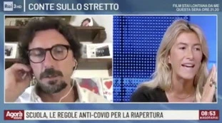 Annalisa Chirico contro Danilo Toninelli ad Agorà: "Tamponi? Forse vivi su Marte e non sai come funzionano"