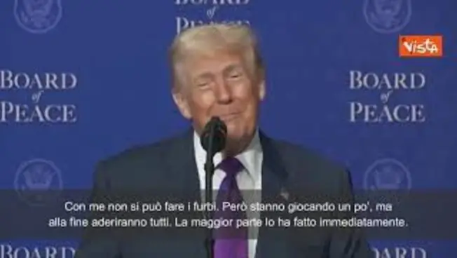 Leggi l'articolo: Board of Peace, Trump: "C'è qualcuno che vuol fare il furbo ma con me non funziona"