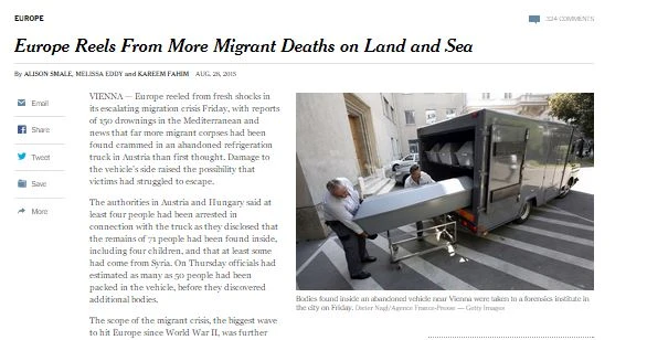 Il New York Times accusa l'Europa sul caso immigrazione: "Avete lasciato sole Italia e Grecia"