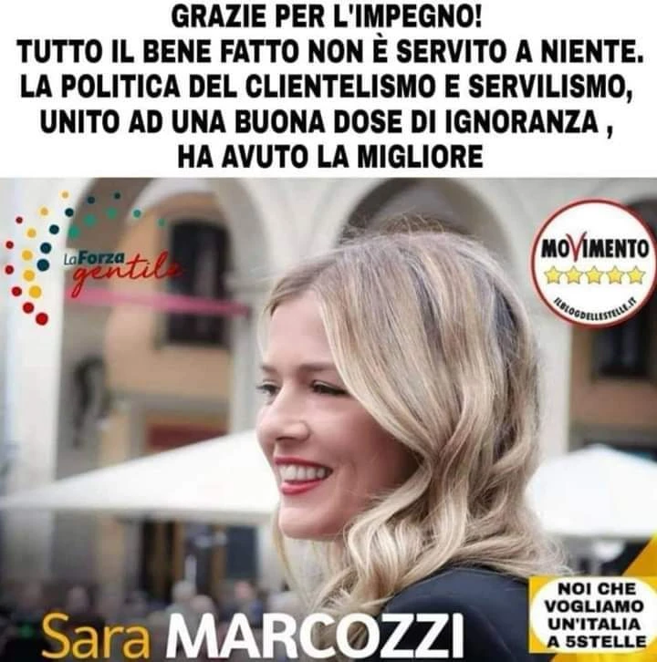 M5s, Sonia Marcozzi massacrata in Abruzzo? I grillini la celebrano così: manifesto-horror