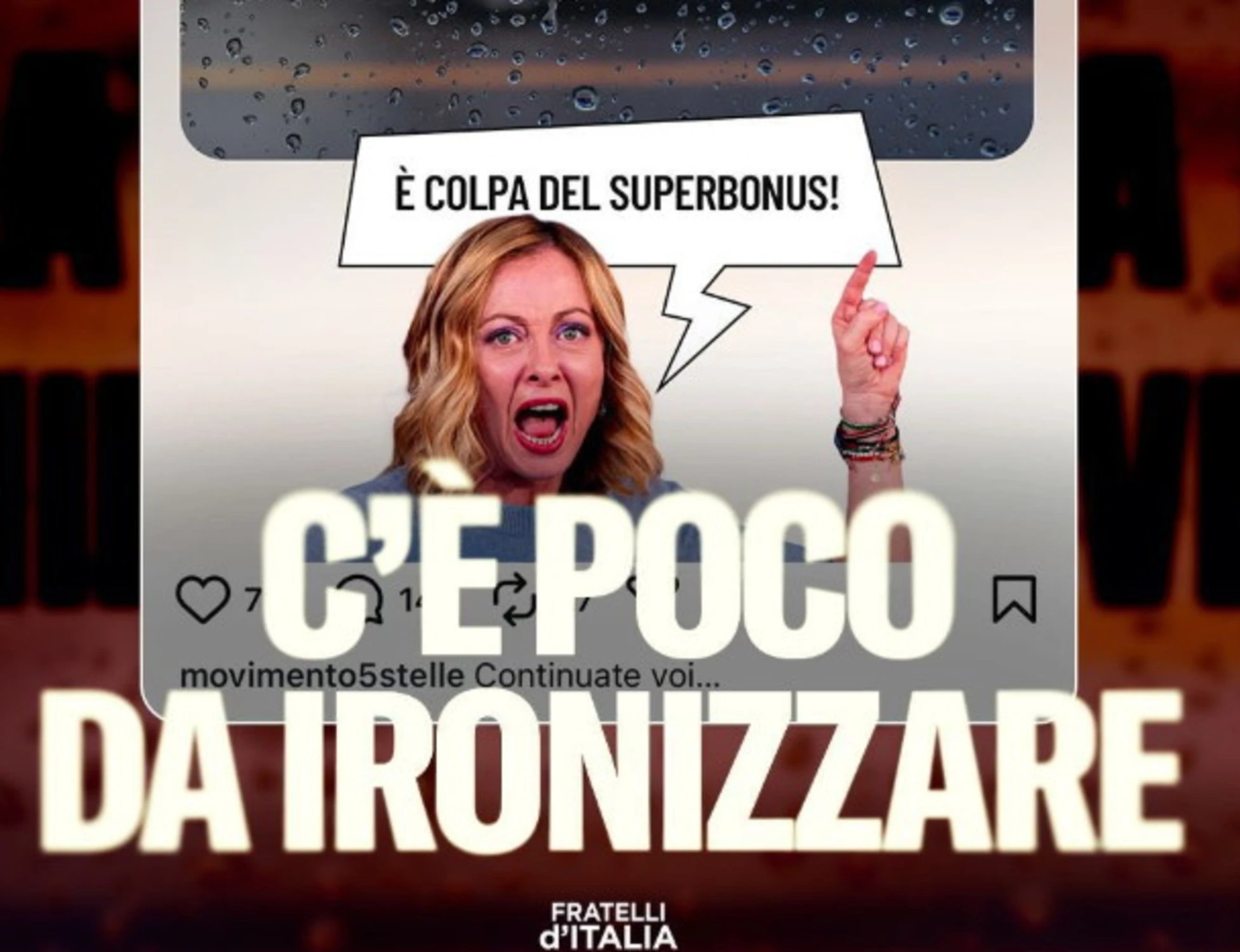 Superbonus, il M55s ironizza? FdI lo spiana: "C'è poco da ridere, chiedete scusa"