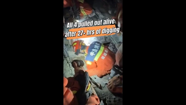 Cina, quattro persone salvate dopo oltre 27 ore di scavi a Fuzhou