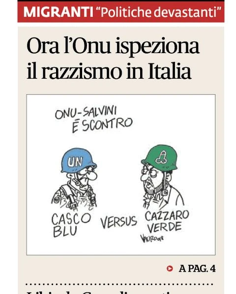Matteo Salvini, la squallida vignetta di Vauro Senesi: il leghista e il c***, tutto vero