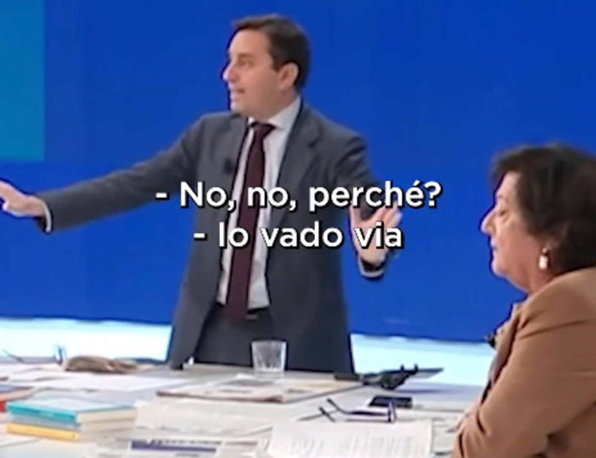 L'aria che tira, Matone sbotta contro Liberati: "Toglietegli l'audio o vado via"