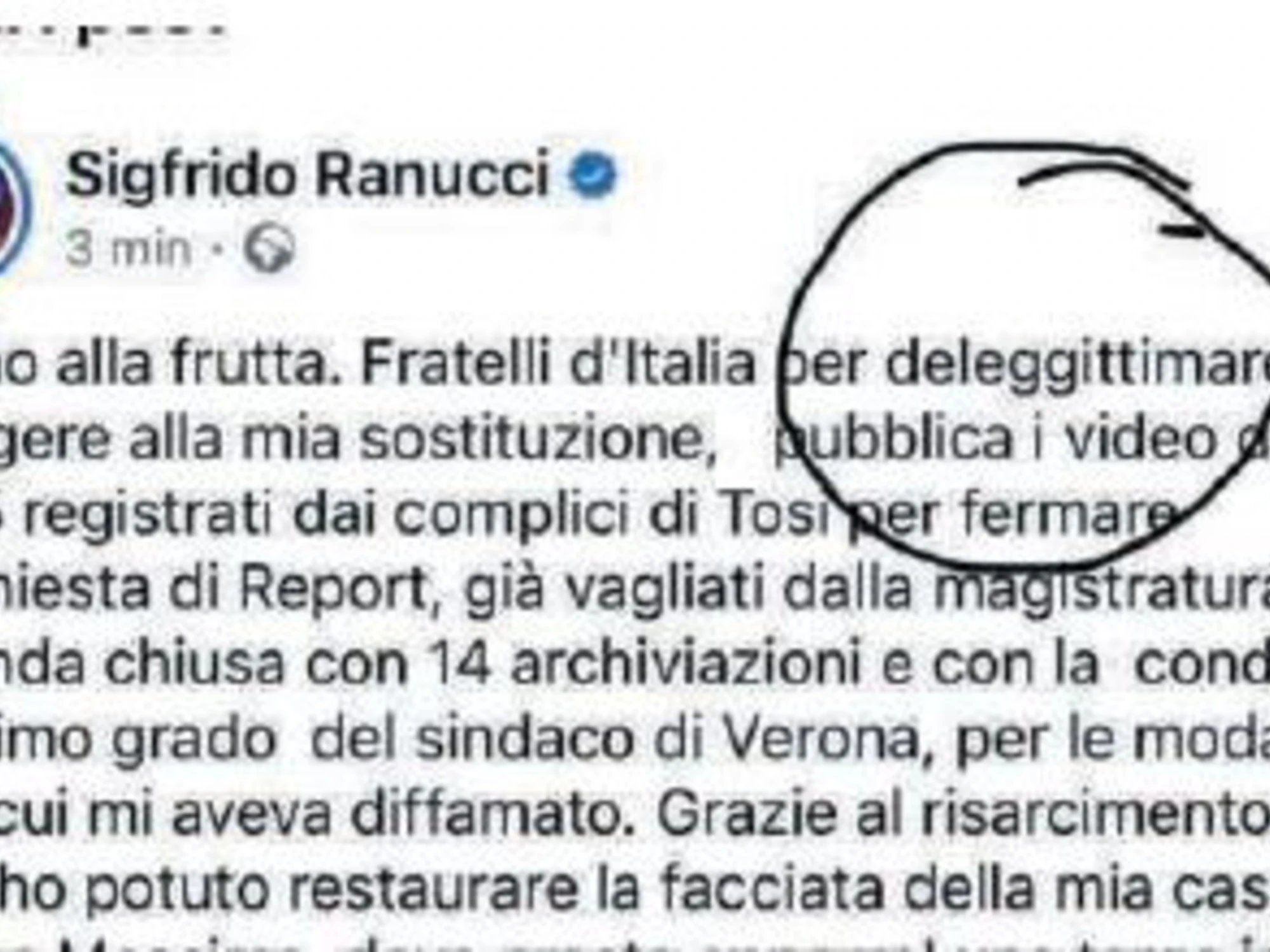 Lo strafalcione di Ranucci fa impazzire i social: cosa ha scritto