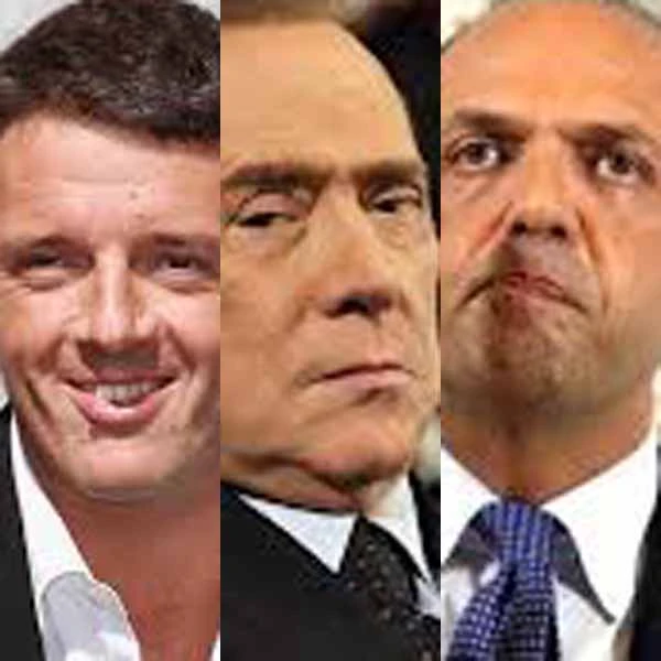 Matteo Renzi, Silvio Berlusconi e Angelino Alfano