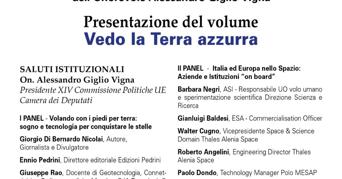  Il romanzo della conquista dello Spazio - Presentazione del libro “Vedo la terra azzurra”
