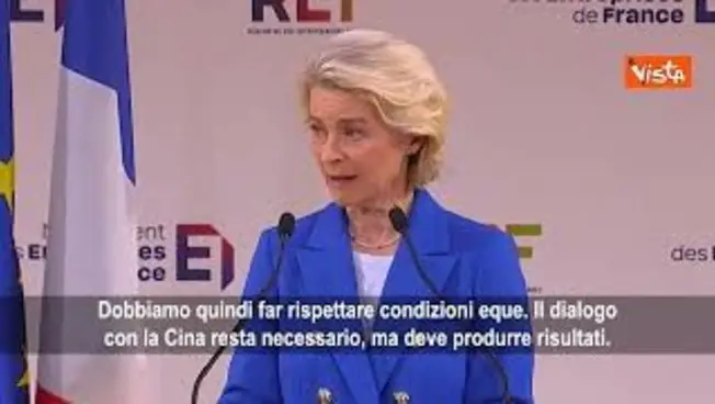 Leggi l'articolo: Von Der Leyen: Dialogo con la Cina necessario, ma dia risultati o useremo strumenti Ue