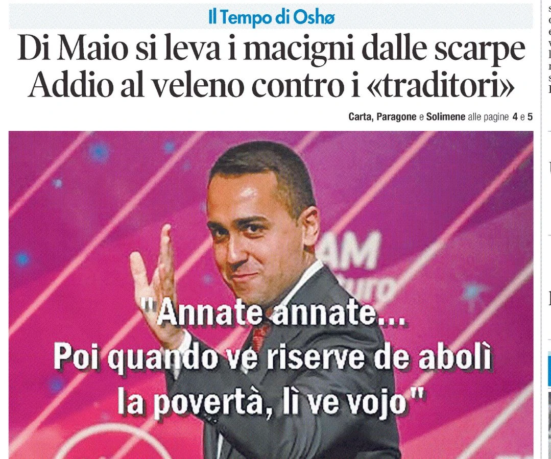 Luigi Di Maio, la "frase rubata" da Osho dopo l'addio: "Andate andate...", il vaffa ai traditori M5s