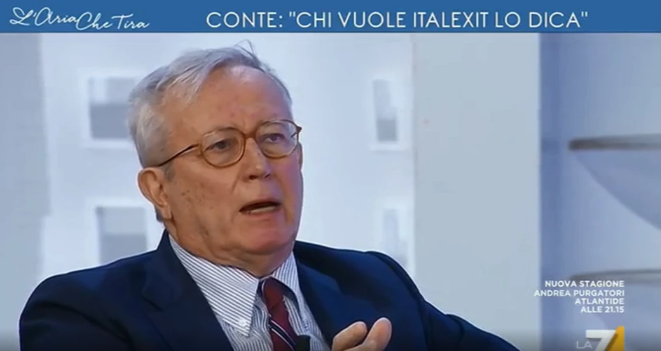 Giulio Tremonti a L'Aria Che Tira contro l'Europa: "Bisogna pensare al suo futuro e non a quello delle banche"
