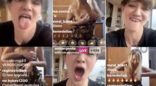 Asia Argento e Vera Gemma, diretta hot vietata ai minori: mani nei jeans, toccatine e seni al vento 