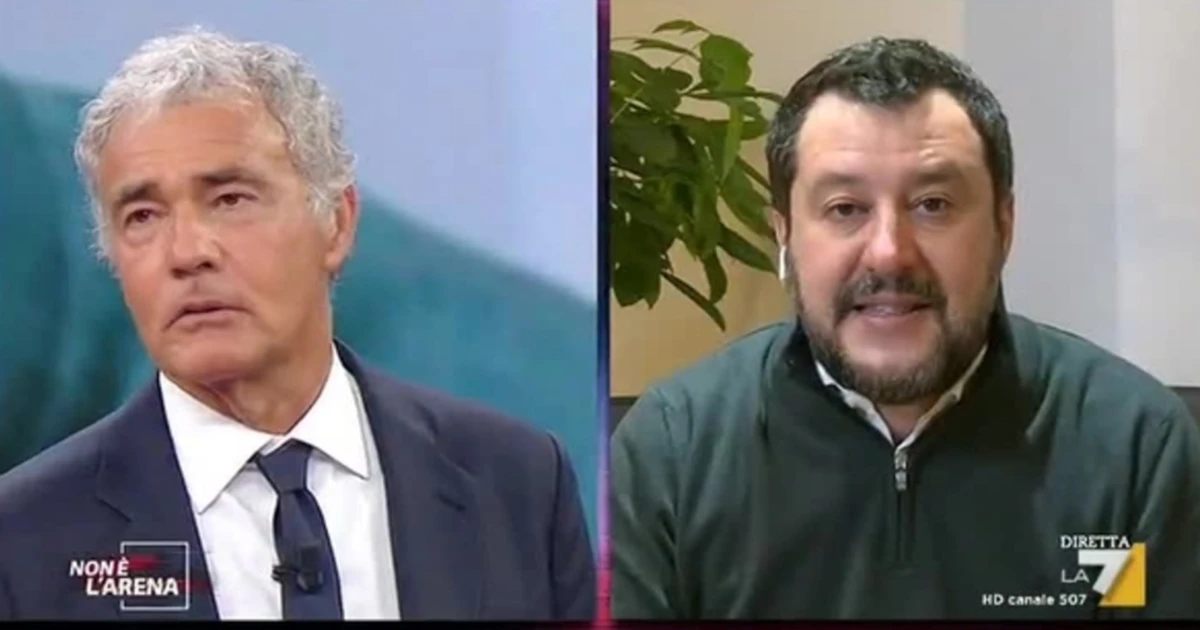 Non è l'Arena, Matteo Salvini replica a Orlando: "Mandagli la cassetta della trasmissione. Che lingua parla?"