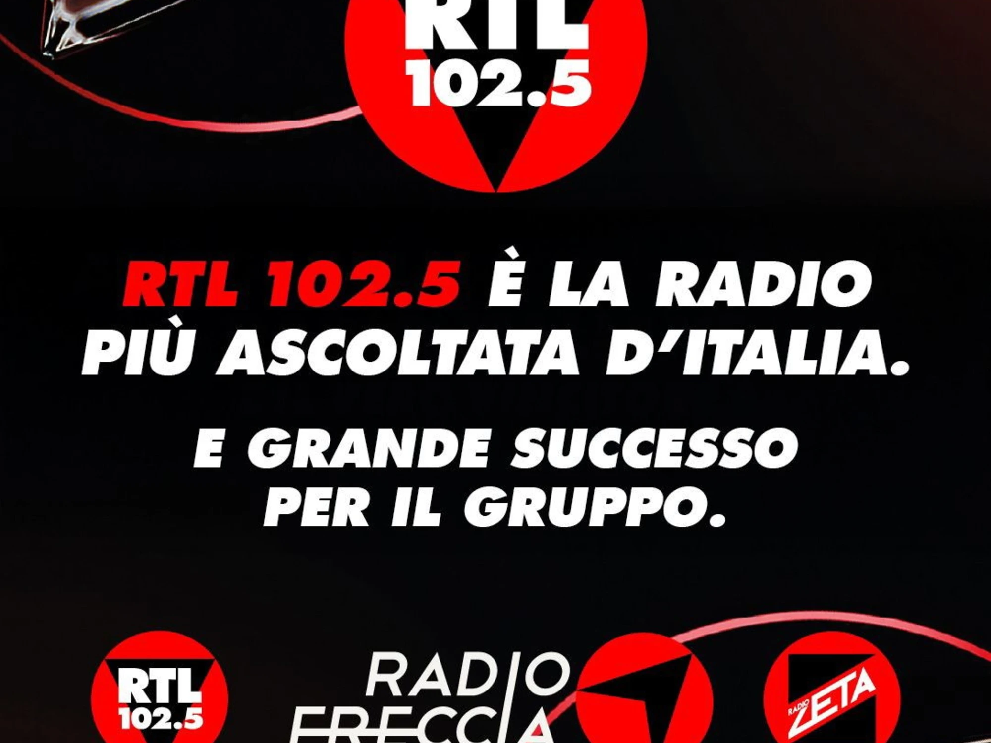 RTL 102.5 È LA RADIO PIÙ ASCOLTATA CON 6,5 MILIONI DI ITALIANI OGNI GIORNO, SUL PODIO ANCHE NEL QUARTO D’ORA