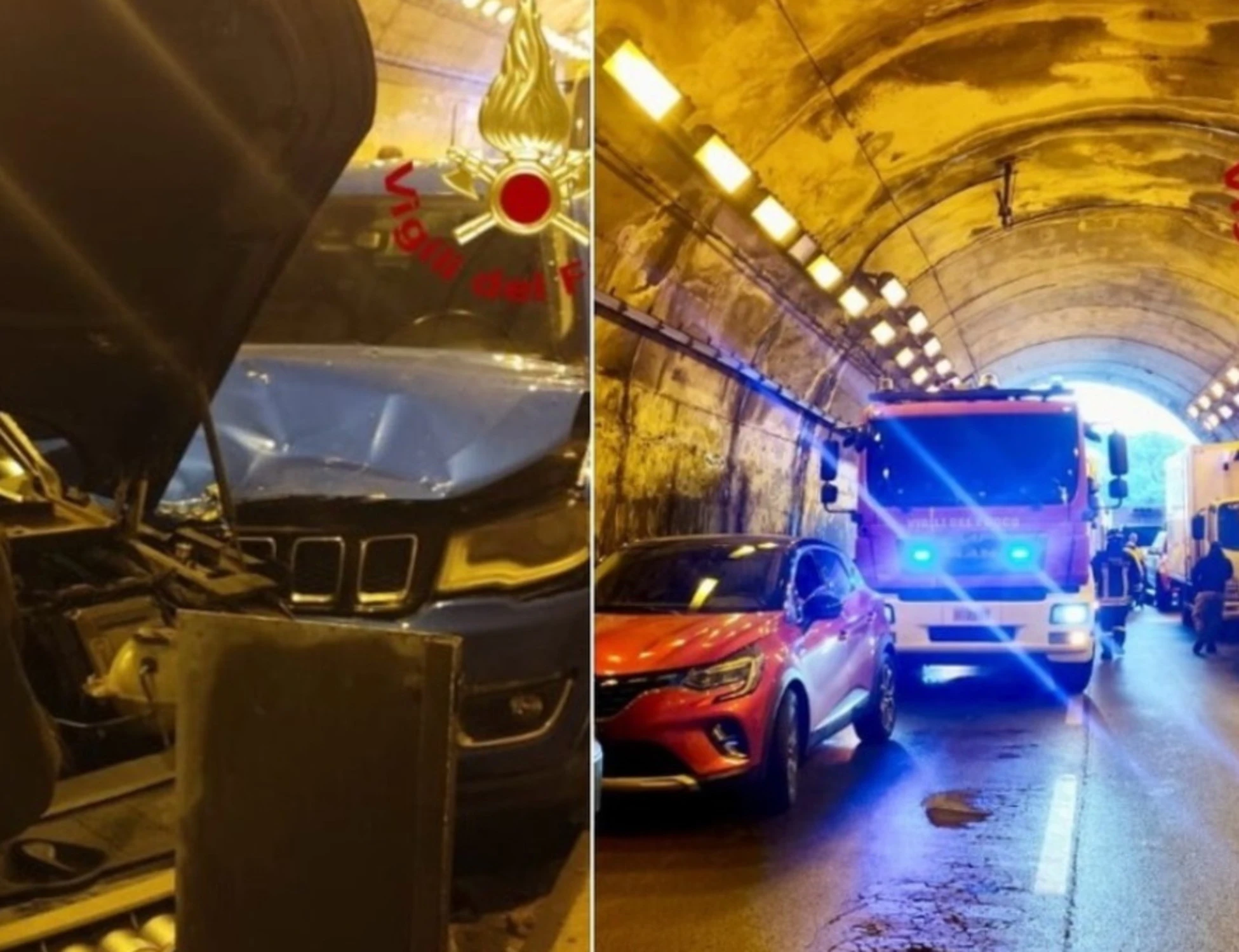 Maxi tamponamento nella galleria sull'A20: 80 mezzi coinvolti, sul posto ambulanze e Vigili del Fuoco