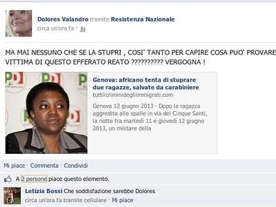 "Perché nessuno stupra la Kyenge?" Frase choc della consigliera leghista