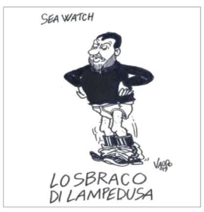 Vauro, la vignetta contro Matteo Salvini sul Fatto quotidiano: un "fascista" che si cala le brache