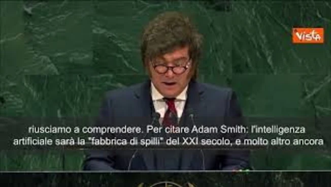 Milei all'Onu cita Adam Smith: L'Ai è il nostro acceleratore di produttività