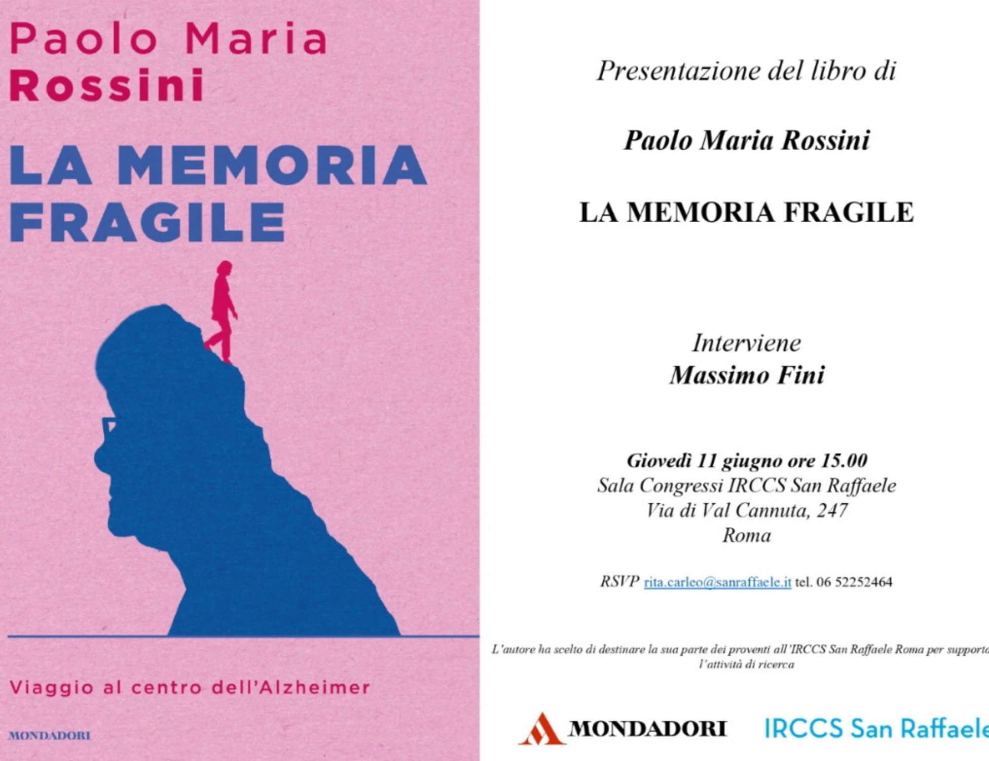 "La memoria fragile": al San Raffaele la presentazione del libro di Paolo M. Rossini sull’Alzheimer e la sfida delle demenze
