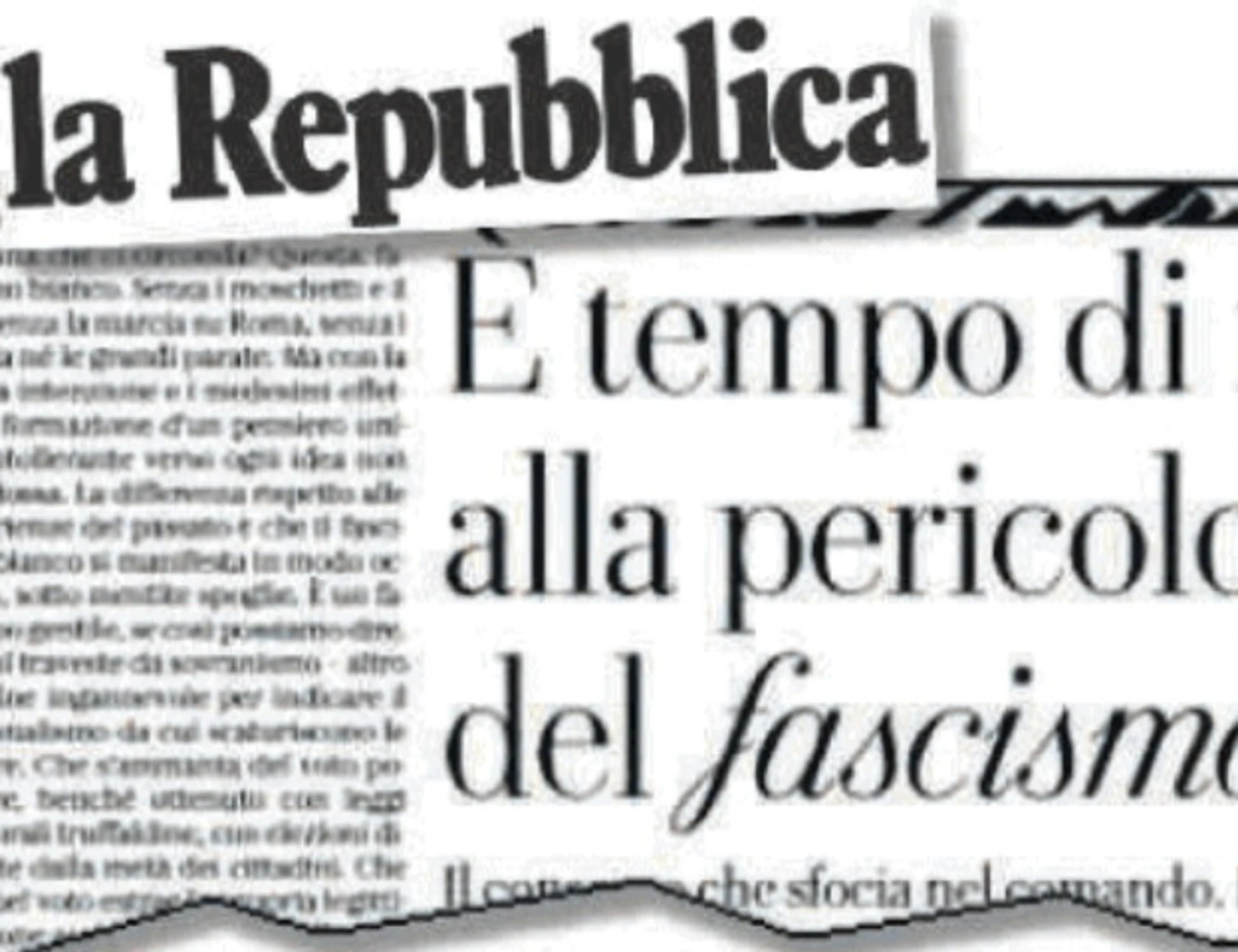 Ora per Repubblica il pericolo è il "fascismo bianco"