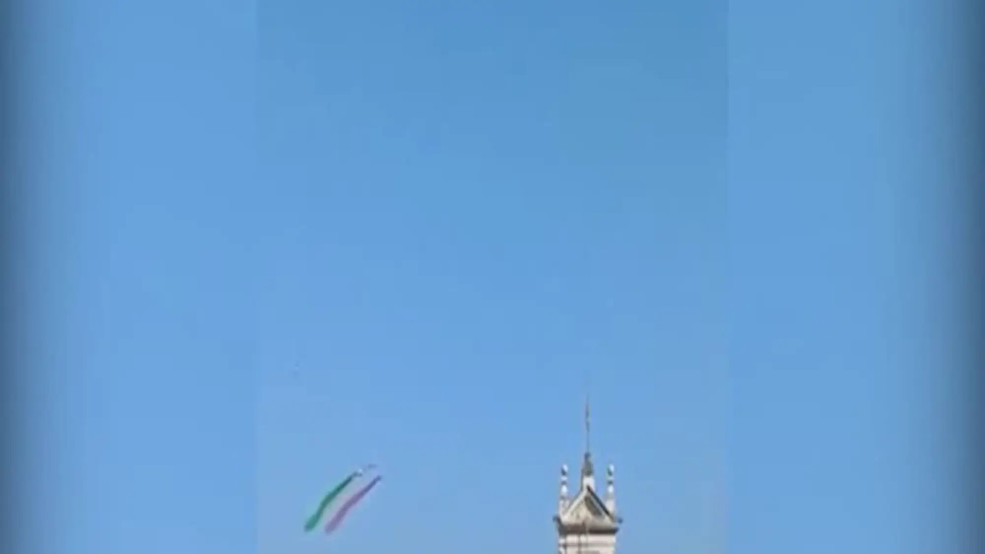 Unità d'Italia, il passaggio delle Frecce Tricolori