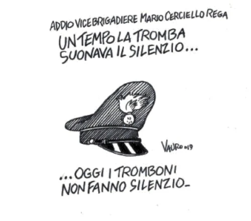 Vauro, vignetta-sciacallata sul carabiniere ucciso a Roma: "I tromboni che non fanno silenzio"