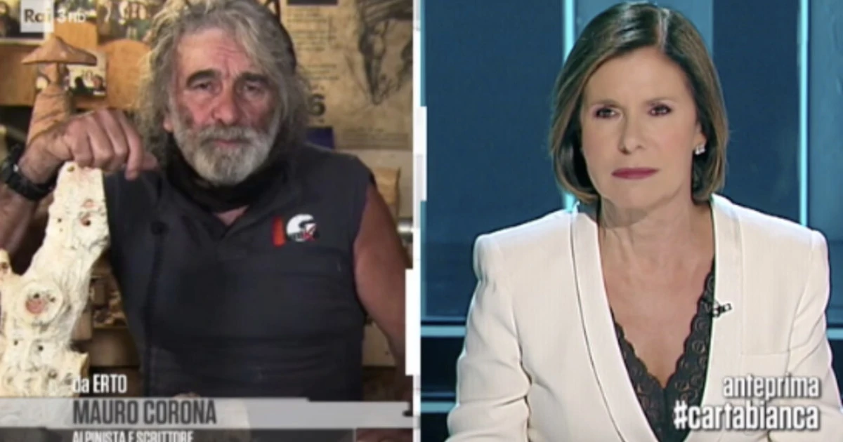 Mauro Corona a #Cartabianca: "A Salvini gliel'ho sempre detto", la confessione che spiazza la Berlinguer in diretta