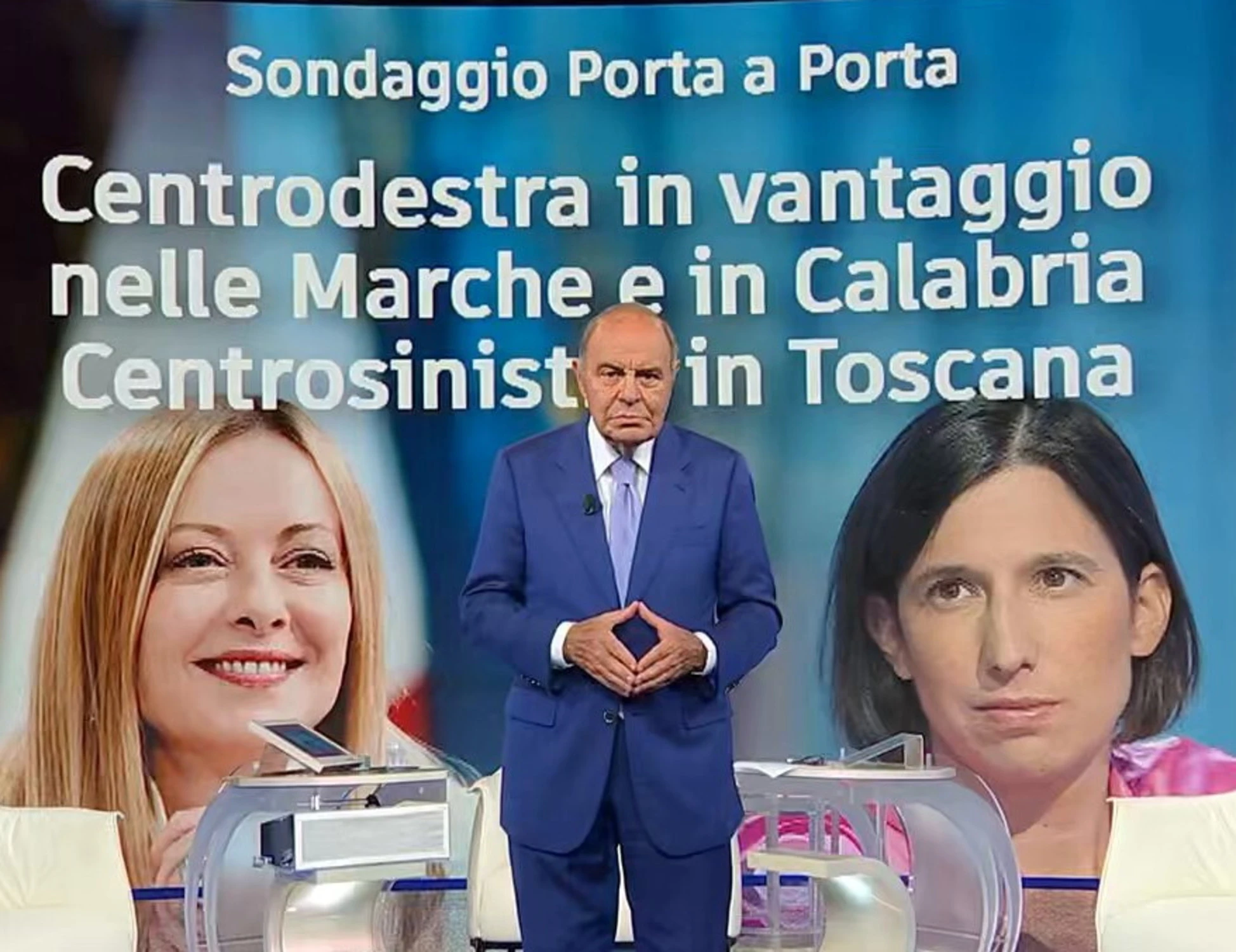 Sondaggio Porta a Porta, Fdi e Pd mai così distanti: di quanto crolla Schlein