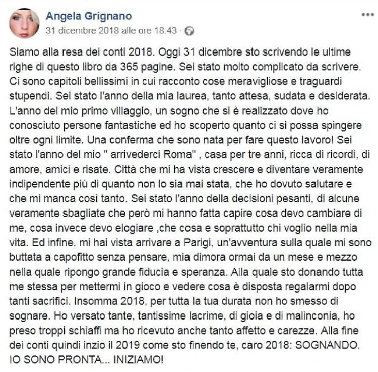 Parigi, il post di Angela Grignano: cosa scriveva l'italiana ferita soltanto 12 giorni fa