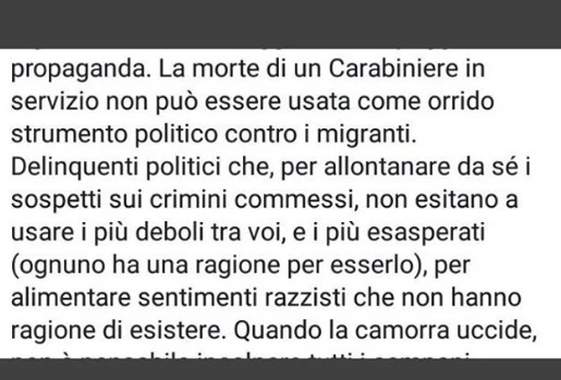 Carabiniere ucciso a Roma, Rita Dalla Chiesa ancora contro Saviano