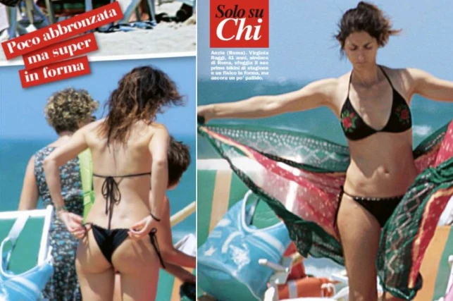 Virginia Raggi, il fisico da urlo sfoggiato in spiaggia: così viene immortalata ad Anzio con il marito