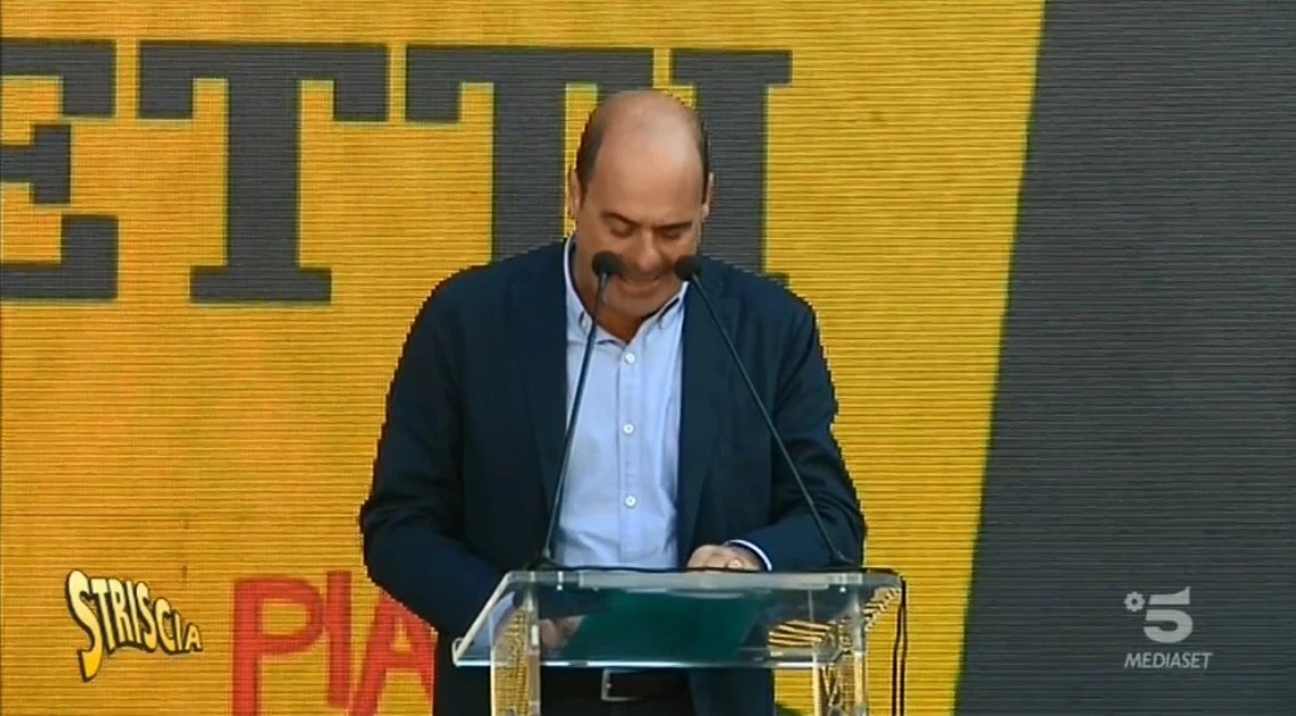 Striscia la Notizia, demolizione completa di Nicola Zingaretti: "Ma bravo!", che roba esce di bocca al piddino