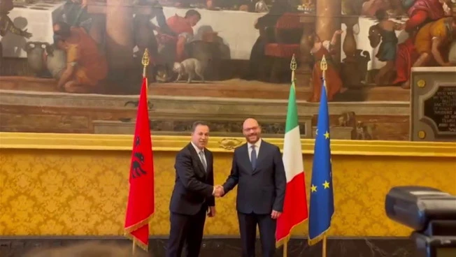 Fontana riceve il presidente del Parlamento dell'Albania Peleshi