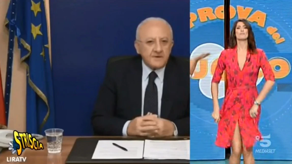 Striscia la Notizia, brutale "vaffa" di Salvini a De Luca per la battutaccia su Elisa Isoardi e Rosy Bindi