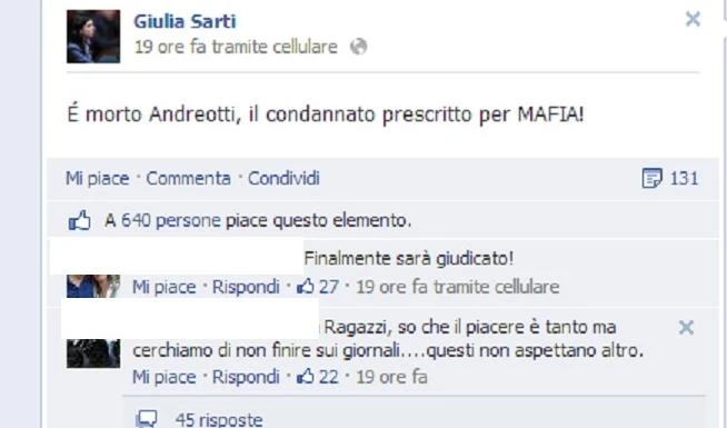 Giulia Sarti e il post su Andreotti. Il web adesso ne chiede l&apos;espulsione