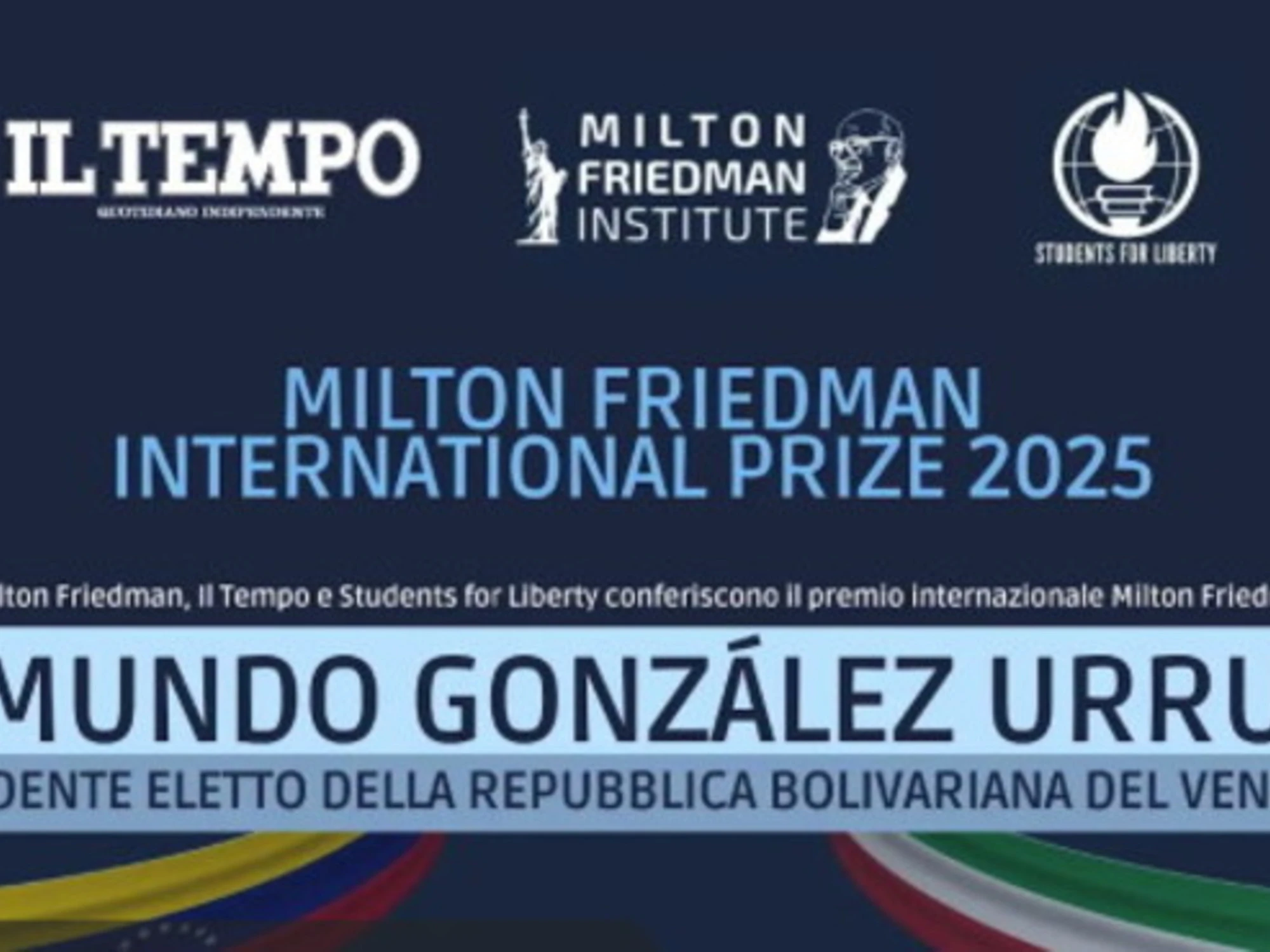 Il Tempo e Istituto Milton Friedman, il premio al presidente eletto Urrutia: la diretta video