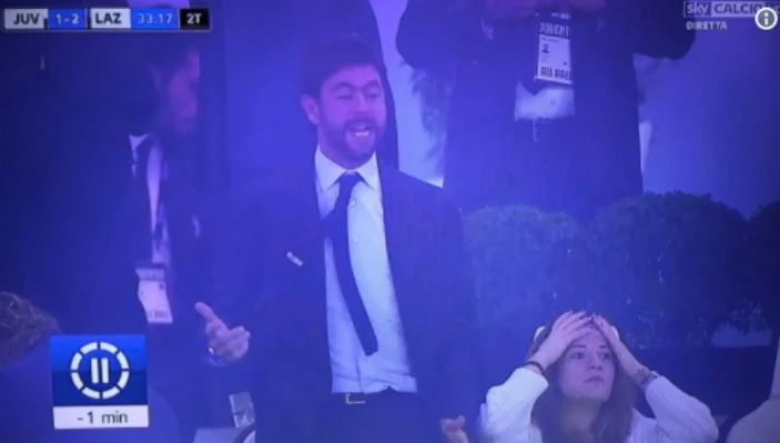 Andrea Agnelli, la furibonda reazione al gol sbagliato da Gonzalo Higuain in Juventus-Lazio