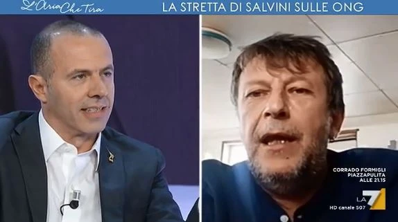 L'aria che tira, il leghista Romeo zittisce Casarini: "Non faccia il disobbiente con me, chi paga le Ong?"