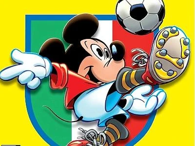 Topolino e la rovesciata sul primo numero targato Panini, cover da collezione