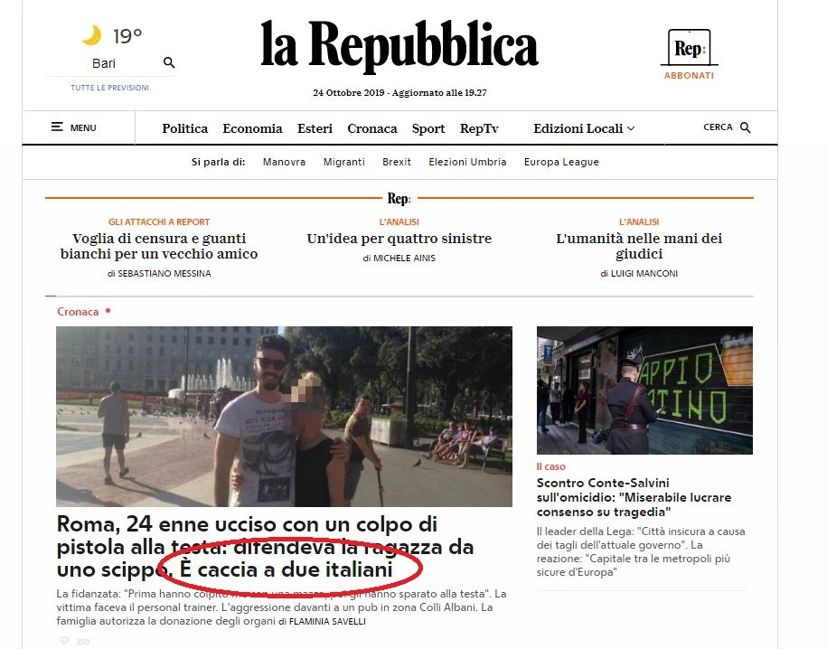 Nicola Porro e il ragazzo ucciso a Roma: "Occhio al titolo di Repubblica, trionfa il politicamente corretto"