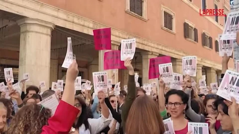 Ddl violenza donne, bagarre femminista davanti al Senato