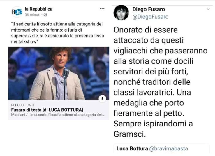 Diego Fusaro, bomba atomica su Repubblica: "Vigliacchi traditori". Loro lo attaccano, lui insulta