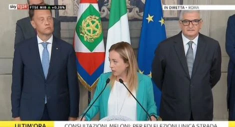 Giorgia Meloni a Mattarella: "Voto e poi centrodestra per 5 anni. No a governi diretti da Francia e Germania"