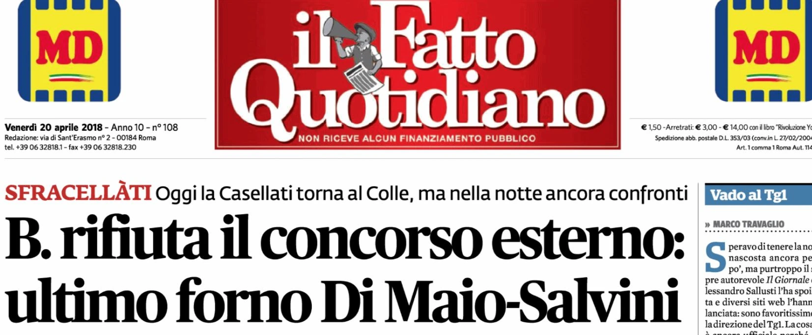 Marco Travaglio, torna l'ossessione per Berlusconi e la mafia: lo sfregio in prima pagina
