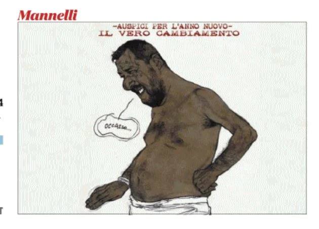 Marco Travaglio fa nero Matteo Salvini: l'ultima vignetta-schiaffo del 2018