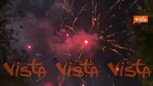 I fuochi d'artificio a Villa Taverna per la festa dei 250 anni dell'Indipendenza americana