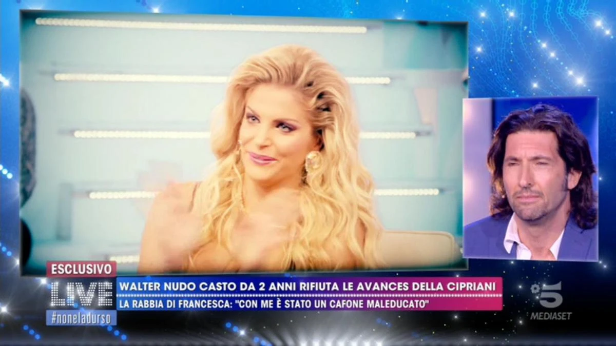 Live-Non è la D'Urso, Francesca Cipriani svela: "Walter Nudo è gay, sta con un uomo"
