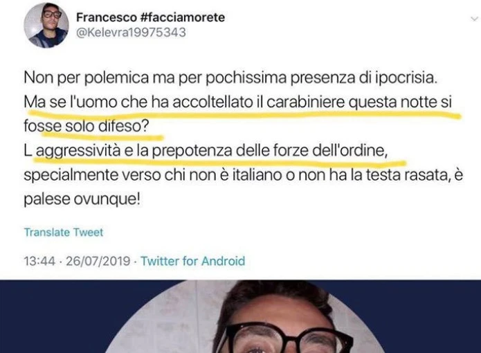 Carabiniere ucciso a Roma, Matteo Salvini asfalta il ragazzo che insulta la memoria del militare