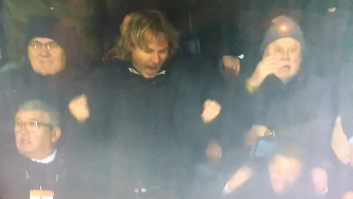 Pavel Nedved, esultanza brutale in tribuna al gol di Dybala contro l'Atalanta